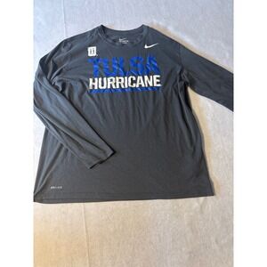 Nike Tulsa Hurricane Shirt Kids XL Grey Excellent Dri-FIT Long Sleeve Athletic